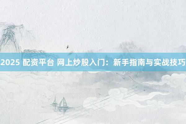 2025 配资平台 网上炒股入门：新手指南与实战技巧