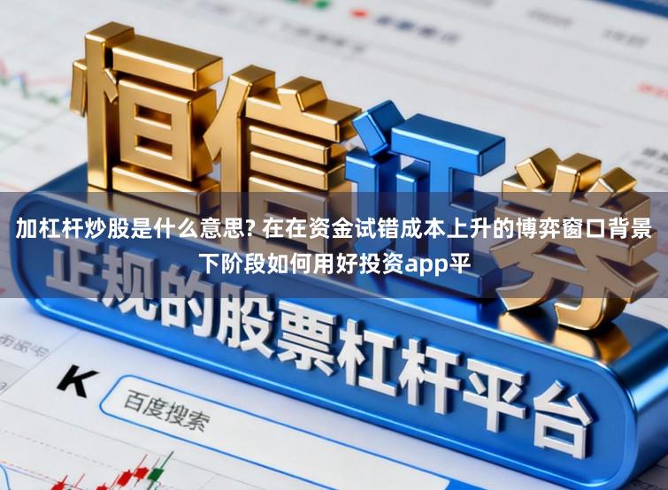 加杠杆炒股是什么意思? 在在资金试错成本上升的博弈窗口背景下阶段如何用好投资app平
